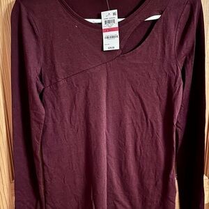 INC International Concepts Port Wine New XS Long Sleeves Soft Comfort Cozy Gift